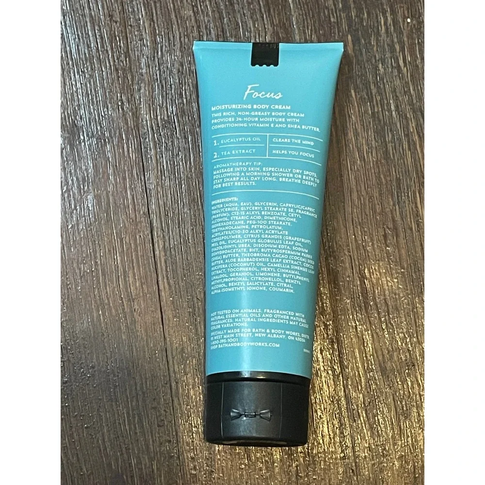Bath & Body Works Aromatherapy Focus Eucalyptus Tea Body Cream 8oz New